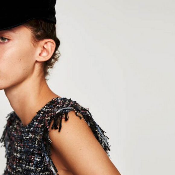 Zara Contrasting Tweed Dress size M - Picture 7 of 8